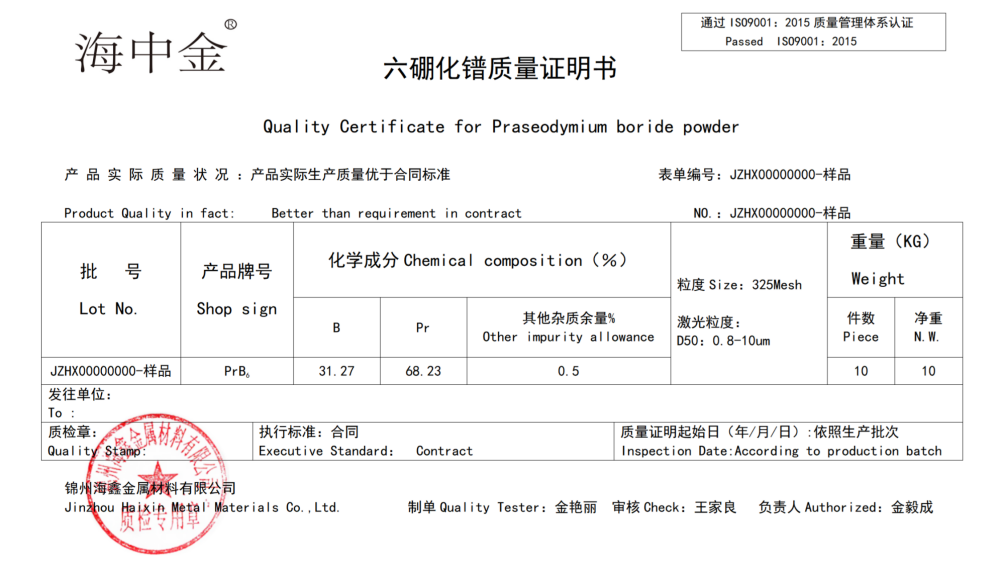 六硼化镨价格