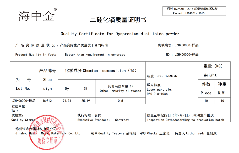 二硅化镝供应商