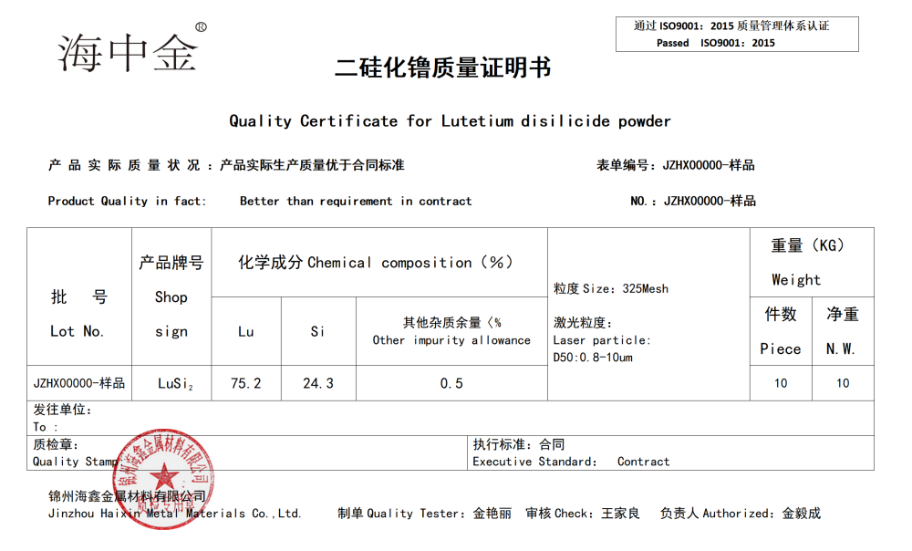 二硅化镥价格