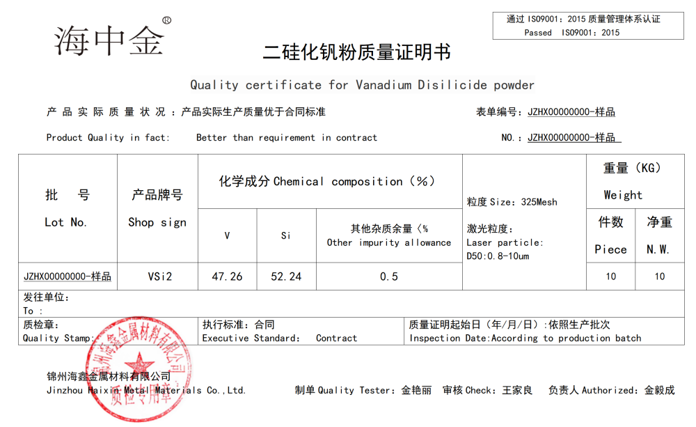 二硅化钒价格